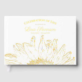 黄色のひまわりグラフィックお祝い・オブ・ライフ ゲストブック