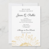 黄色のひまわりグラフィックお祝い・オブ・ライフ 招待状 (正面)