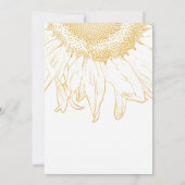 黄色のひまわりグラフィック結婚式の日付を保存 招待状 (裏面)