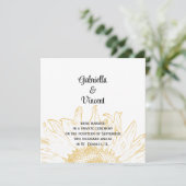 黄色のひまわりグラフィック結婚発表 案内状 (スタンド正面)