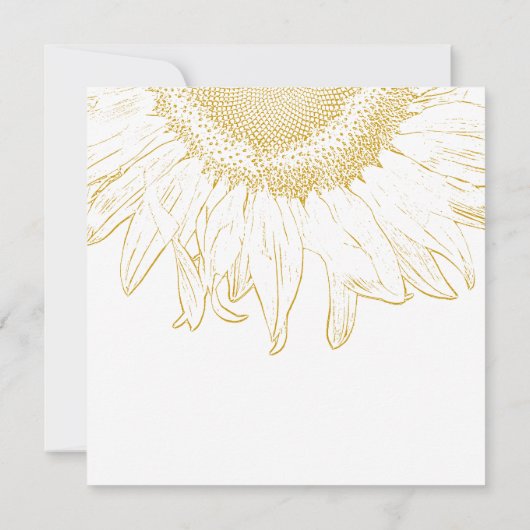 黄色のひまわりグラフィック結婚発表 案内状 (裏面)