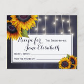 黄色のひまわりシックな海軍の花嫁になるレシピ ポストカード (正面)