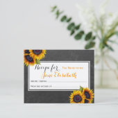黄色のひまわりシック花嫁になるレシピカード ポストカード (スタンド正面)