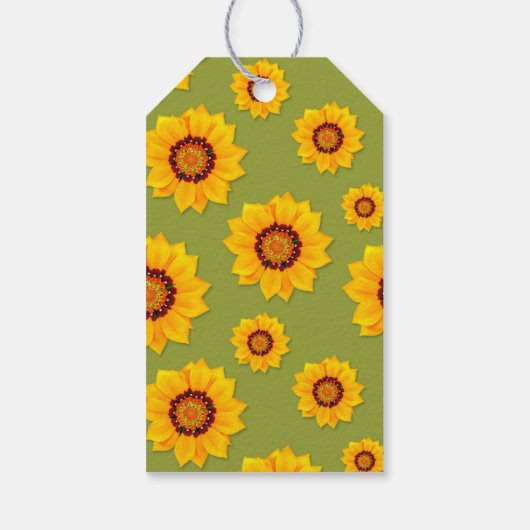 黄色のひまわりパターンパーティーはギフトラベルを好む ギフトタグ (裏面)