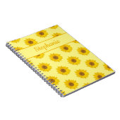 黄色のひまわりパターン名 ノートブック (右側)