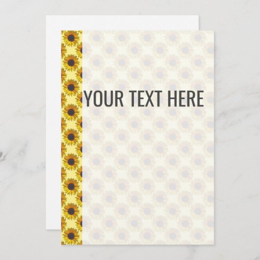 黄色のひまわりパターン発表 案内状 (正面/裏面)