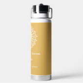 黄色のひまわりパーソナライズされたのスケ結婚ッチ ウォーターボトル (背面)