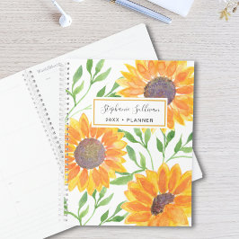 黄色のひまわりパーソナライズされた花 プランナー手帳