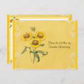 黄色のひまわりレシピカード ポストカード (正面/裏面)