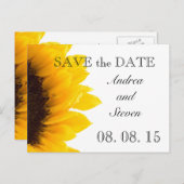 黄色のひまわり写真日付はがきを保存 案内ポストカード (正面/裏面)