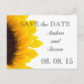 黄色のひまわり写真日付はがきを保存 案内ポストカード (正面)