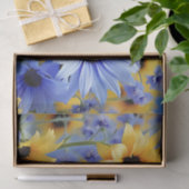 黄色のひまわり及び野花 薄葉紙 (ギフト)