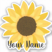 黄色のひまわり名 シール (正面)