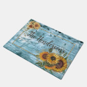 黄色のひまわり名 ドアマット (アングル)