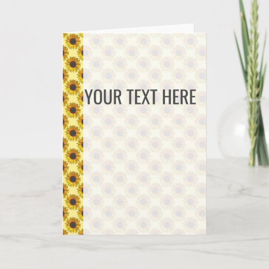 黄色のひまわり模様のお知らせ 案内状 (正面)