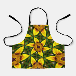 黄色のひまわり模様 エプロン