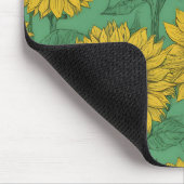 黄色のひまわり模様 マウスパッド (コーナー)