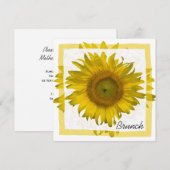 黄色のひまわり母の日の朝食パーティー 招待状 (正面/裏面)