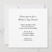 黄色のひまわり母の日の朝食パーティー 招待状 (裏面)