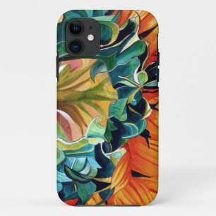 黄色のひまわり水彩画オリジナルアート作品 iPhone 11 ケース