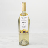 黄色のひまわり水彩花 ボトルネックタグ (ボトル)