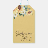 黄色のひまわり甘いAsビーベイビーシャワーInv ギフトタグ (裏面)