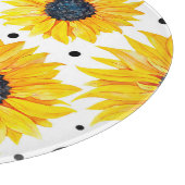 黄色のひまわり白い背景パターン カッティングボード (角)