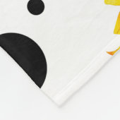 黄色のひまわり白い背景パターン フリースブランケット (角)