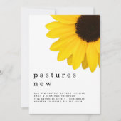 黄色のひまわり素朴花の新しい住所詳細の移動 案内状 (正面)