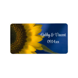 黄色のひまわり結婚が青 ラベル