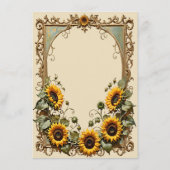 黄色のひまわり結婚と枠 エンクロージャーカード (裏面)