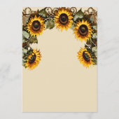 黄色のひまわり結婚と枠 メニュー (裏面)