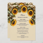 黄色のひまわり結婚と枠 メニュー (正面/裏面)