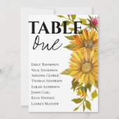 黄色のひまわり結婚のテーブル座席表 (正面)