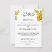 黄色のひまわり結婚式 詳細 封入カード サンキューカード (正面)