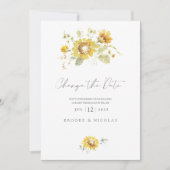 黄色のひまわり結婚水色の変化 シーズンカード (正面)