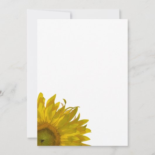 黄色のひまわり結婚発表 案内状 (裏面)
