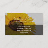 黄色のひまわり花は青いモノグラムの長方形を咲かせる 名刺 (裏面)