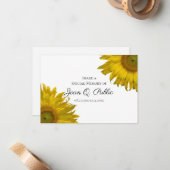 黄色のひまわり花共有追悼式 ノートカード (正面/裏面インサイチュ)