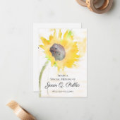 黄色のひまわり花瓶共有思い出の葬儀 ノートカード (正面/裏面インサイチュ)