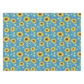 黄色のひまわり葉は青い背景 テーブルクロス (正面(横))