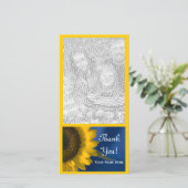 黄色のひまわり青ありがとう サンキューカード (スタンド正面)