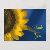 黄色のひまわり青ありがとう ポストカード (正面)