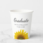 黄色のひまわり2025年クラス卒業 紙コップ (正面)