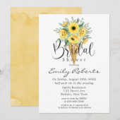 黄色のひまわり アイスクリーム コーン ブライダル シャワー イン 招待状 (正面/裏面)