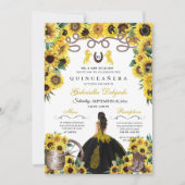 黄色のひまわり ウェスタンチャロ キンセアニエラ 招待状 (正面)