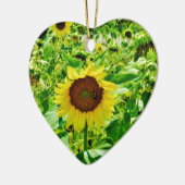 黄色のひまわり セラミックオーナメント (左)