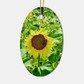 黄色のひまわり セラミックオーナメント (左)