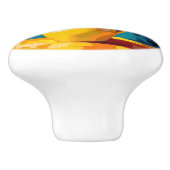 黄色のひまわり(ターコイズ付) セラミックノブ (側面)