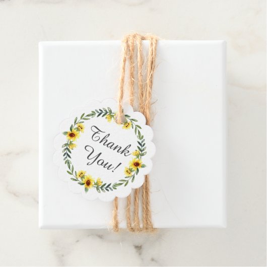 黄色のひまわり ブライダルシャワーのお土産 ギフトタグ フェイバータグ (インサイチュ)